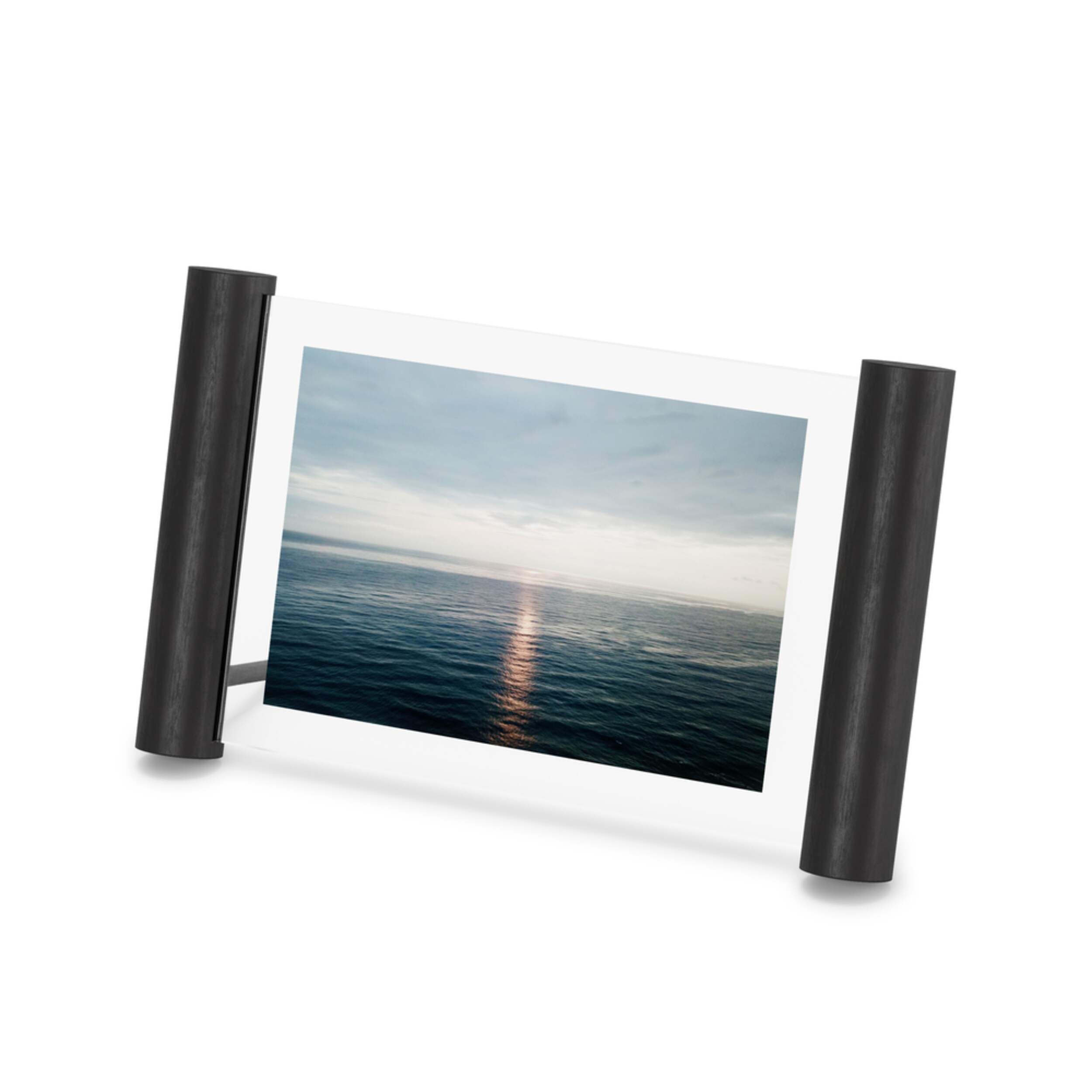 Umbra Scroll Wooden Photo Display Frame, Black, 4 x 6-in Front_Three_Fourths_Angled_Left
