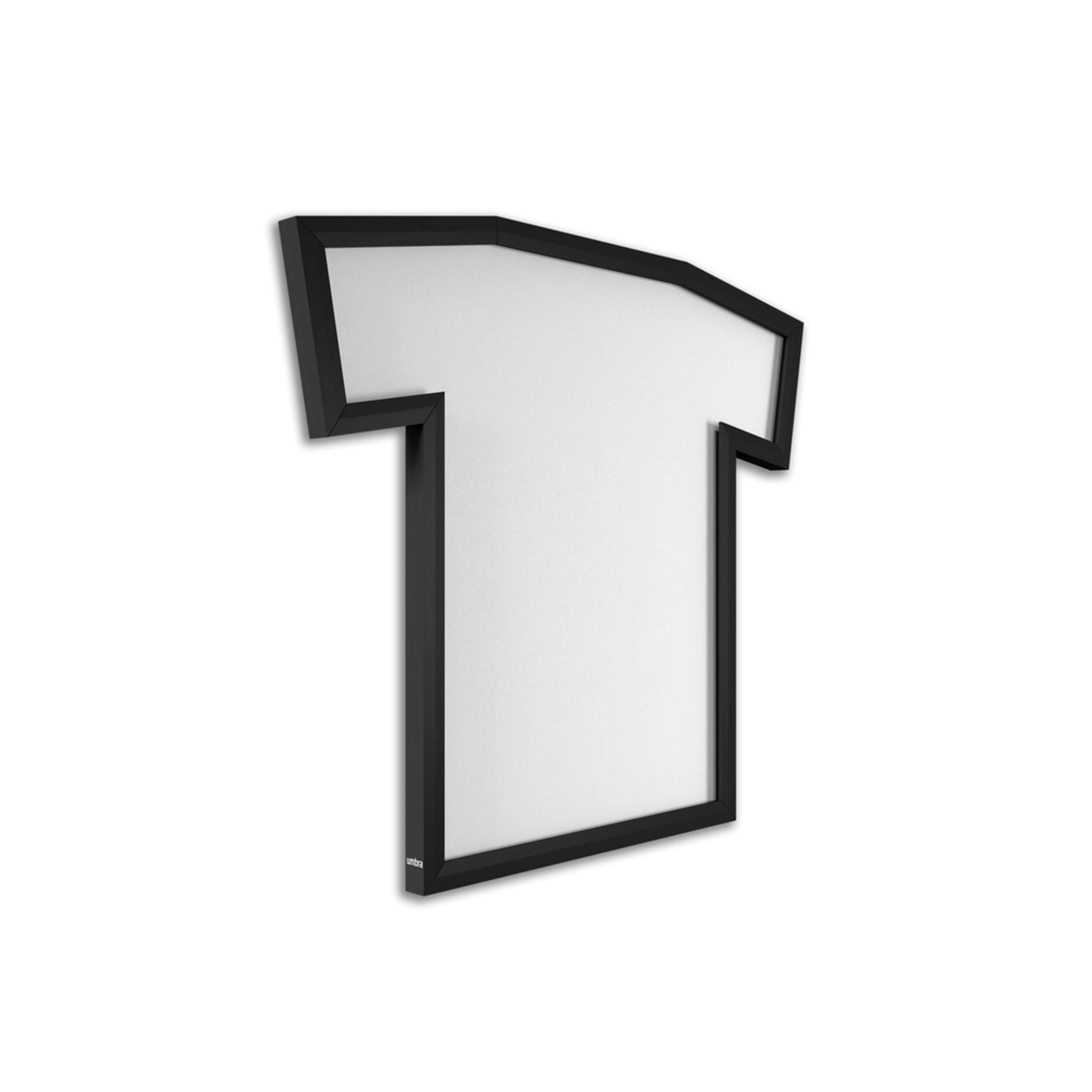 Umbra T-Frame T-Shirt Display, Medium, Black, 28.5 x 24.3 x 1.1-in Front_Three_Fourths_Angled_Right