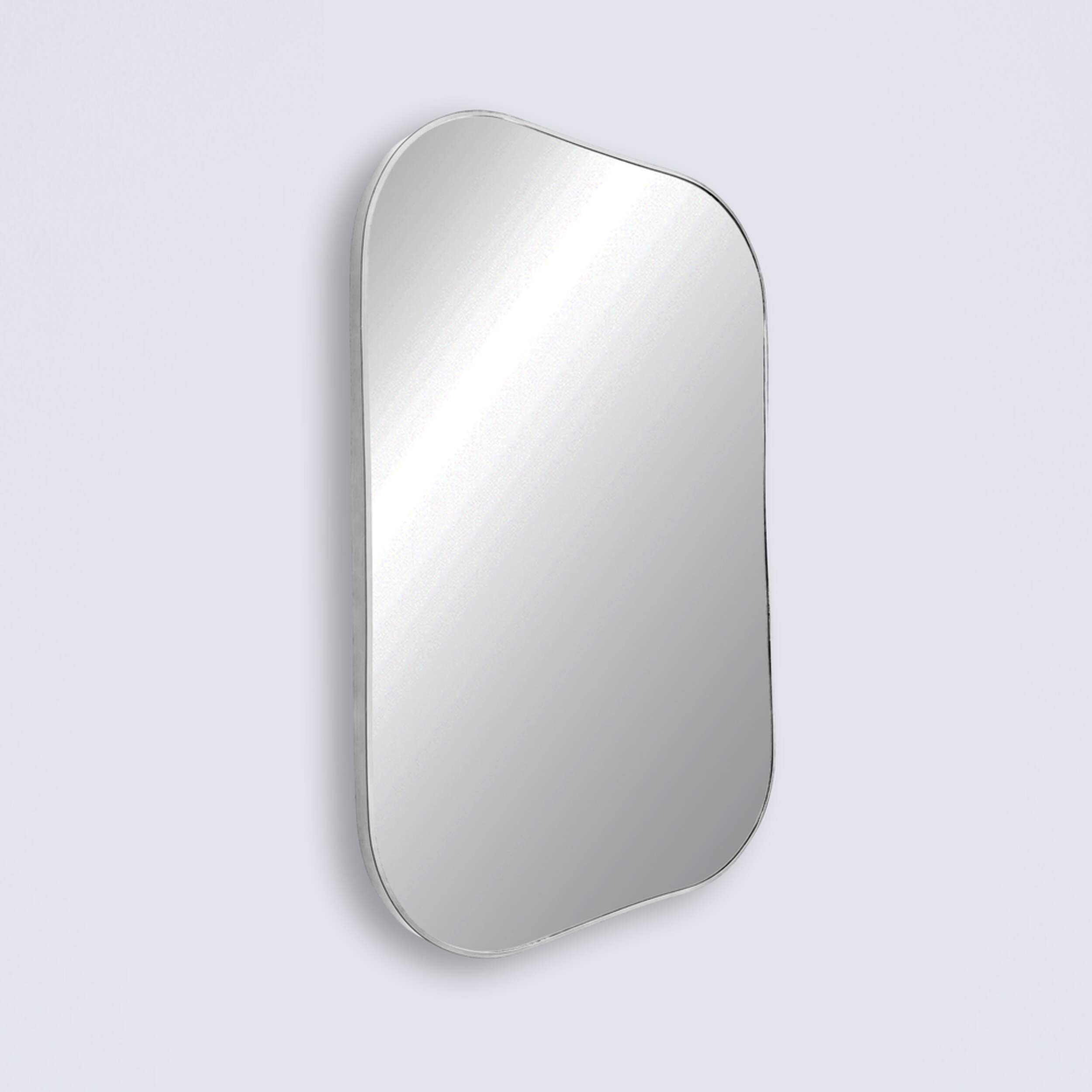 Homeworks Lily Rounded Corners Mirror, Chrome 24-in x 36-in Front_Three_Fourths_Angled_Right