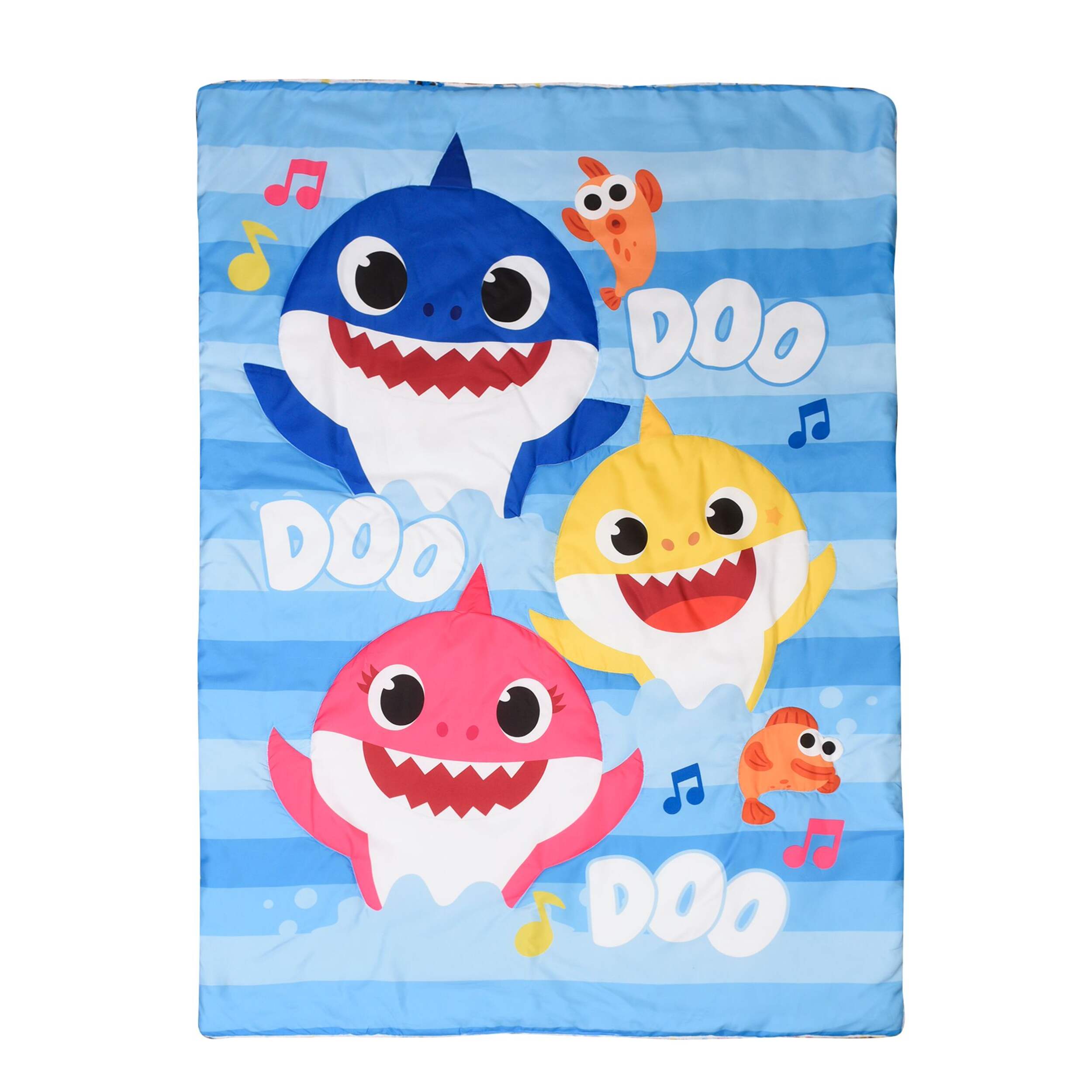 Nemcor 3-Piece Toddler Reversible Comforter Set, Baby Shark Front_Flat