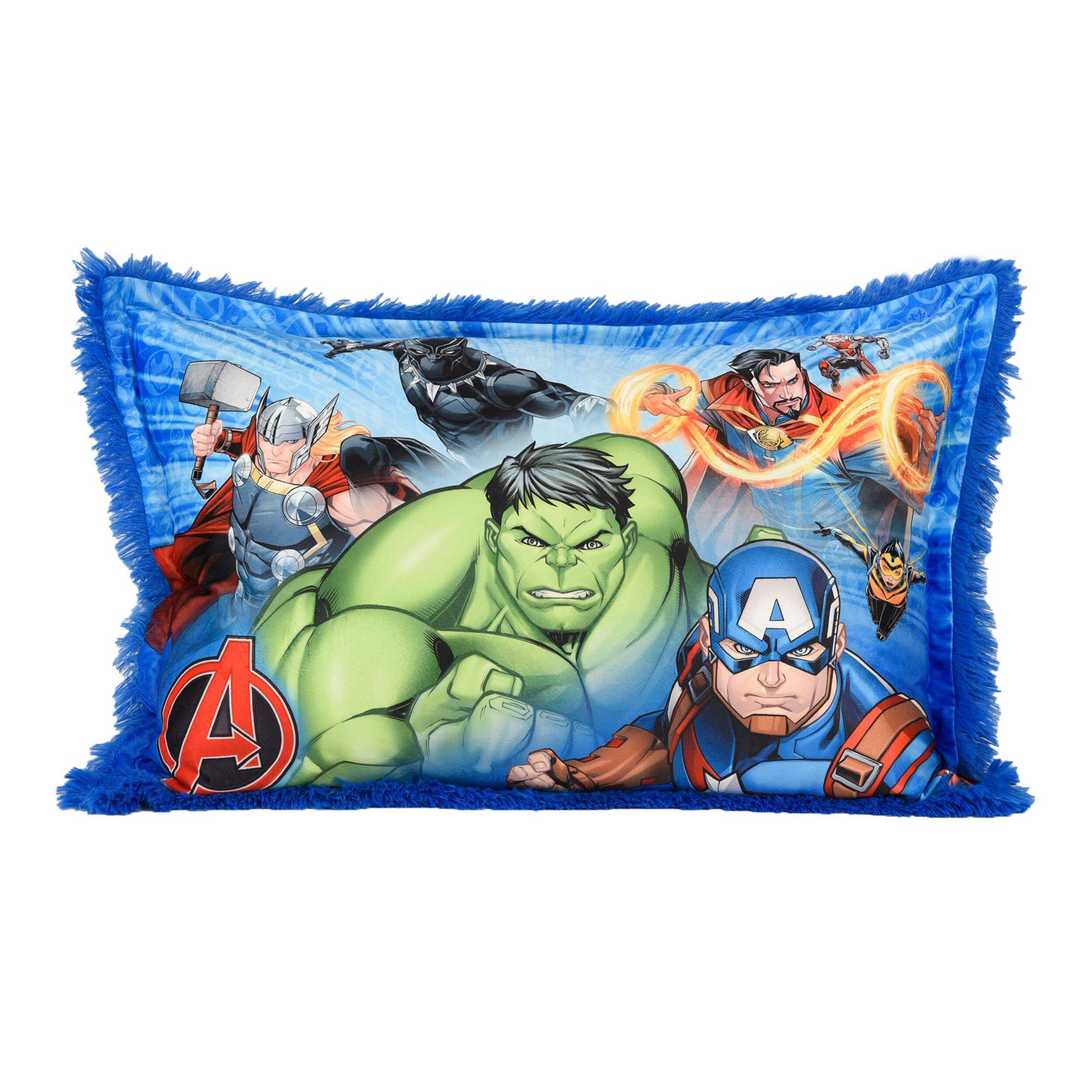 Nemcor Marvel Avengers Funky Fur Pillow, 20 x 30-in Front_Flat