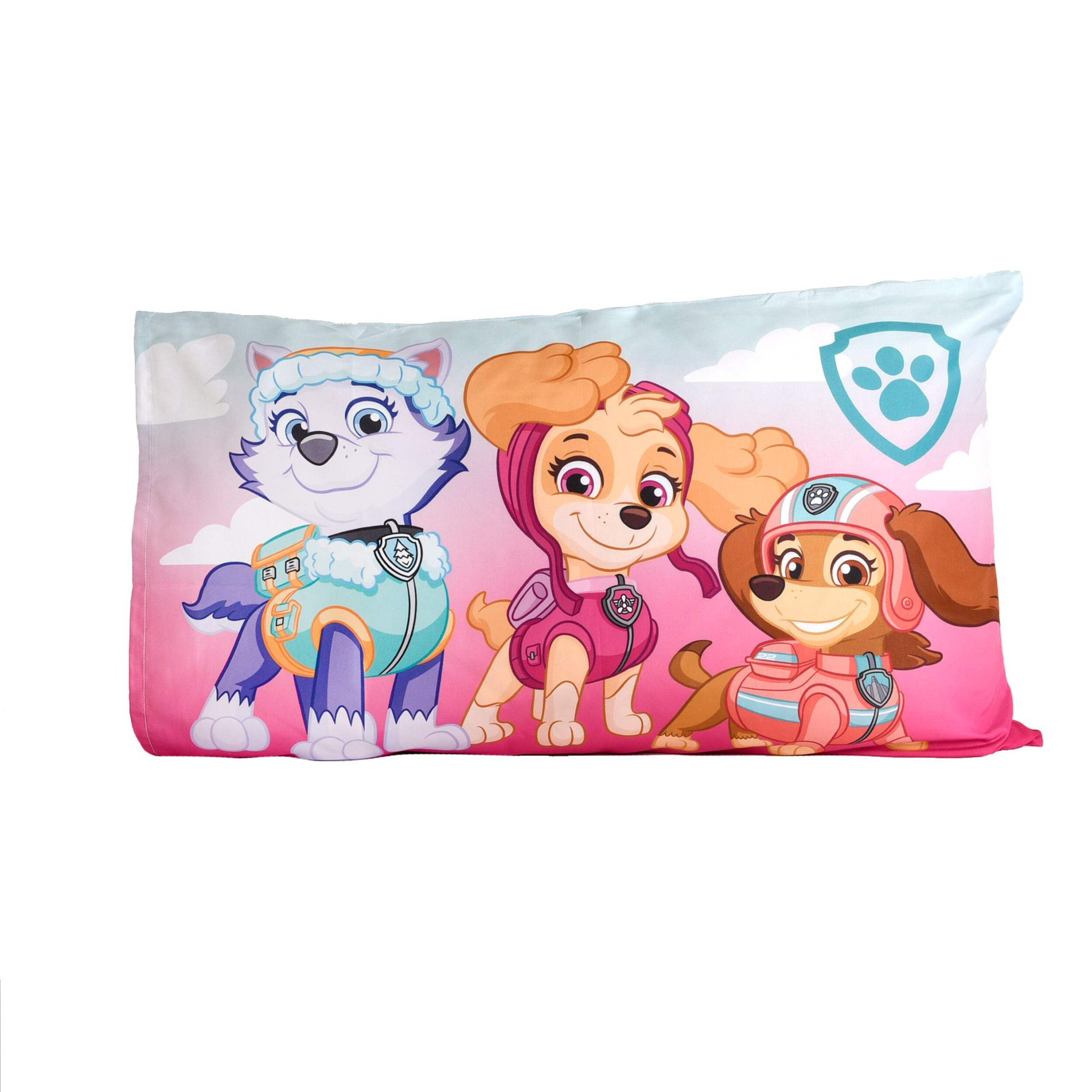 Nemcor Paw Patrol 3-Piece Toddler Reversible Comforter Set, Pink Front_Flat