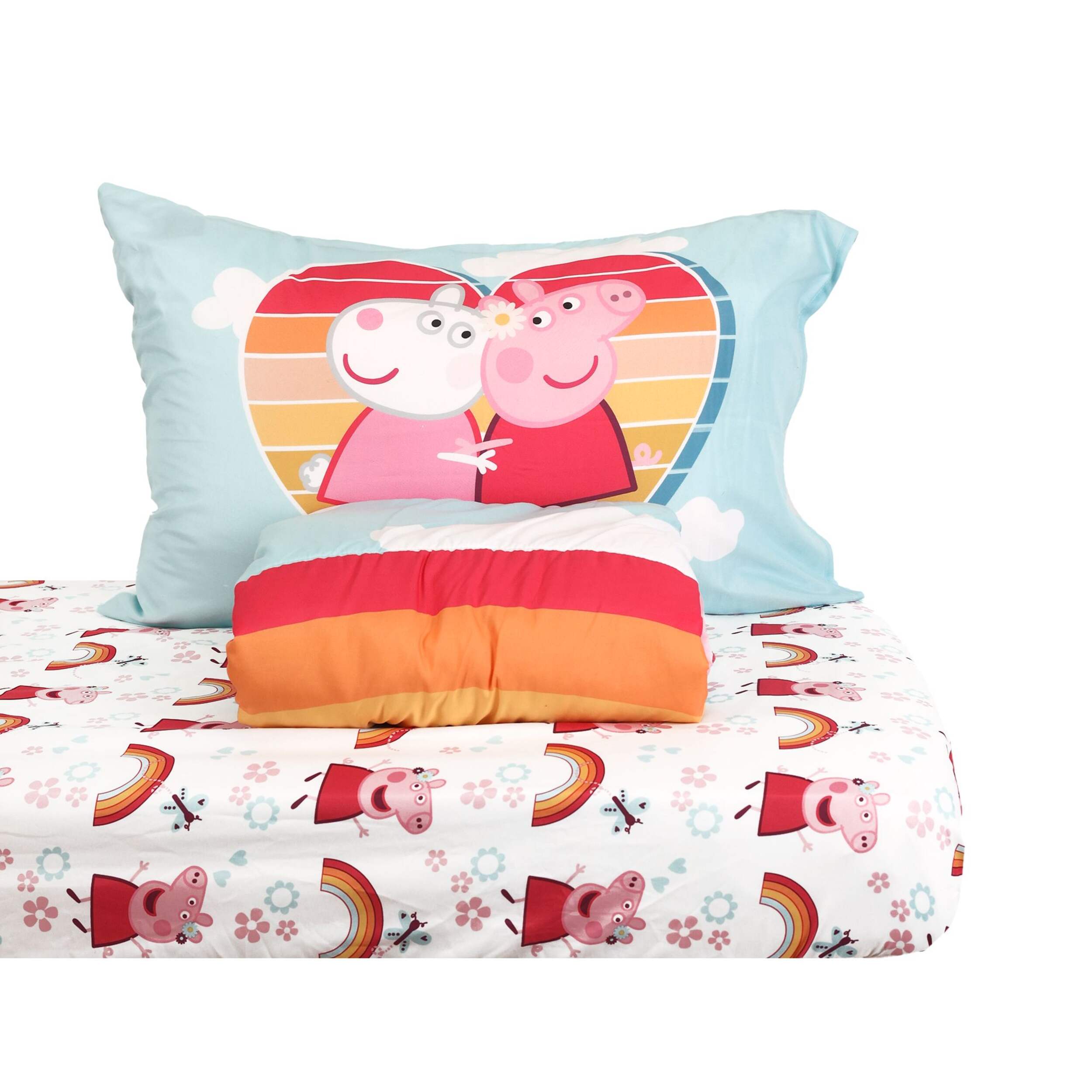 Nemcor Peppa Pig 3-Piece Toddler Reversible Comforter Set Composite_or_Mixed