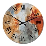 Designart Brown & Grey Fluid Art I Modern Wall Clock, Assorted Sizes Front_Flat