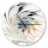 Designart White Vortex Art Modern Wall Clock, Assorted Sizes Front_Flat