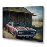 Designart Camero In Barn III Canvas Wall Art, 20-in x 12-in Front_Three_Fourths_Angled_Left