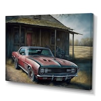 Designart Camero In Barn III Canvas Wall Art, 40-in x 30-in Front_Three_Fourths_Angled_Left