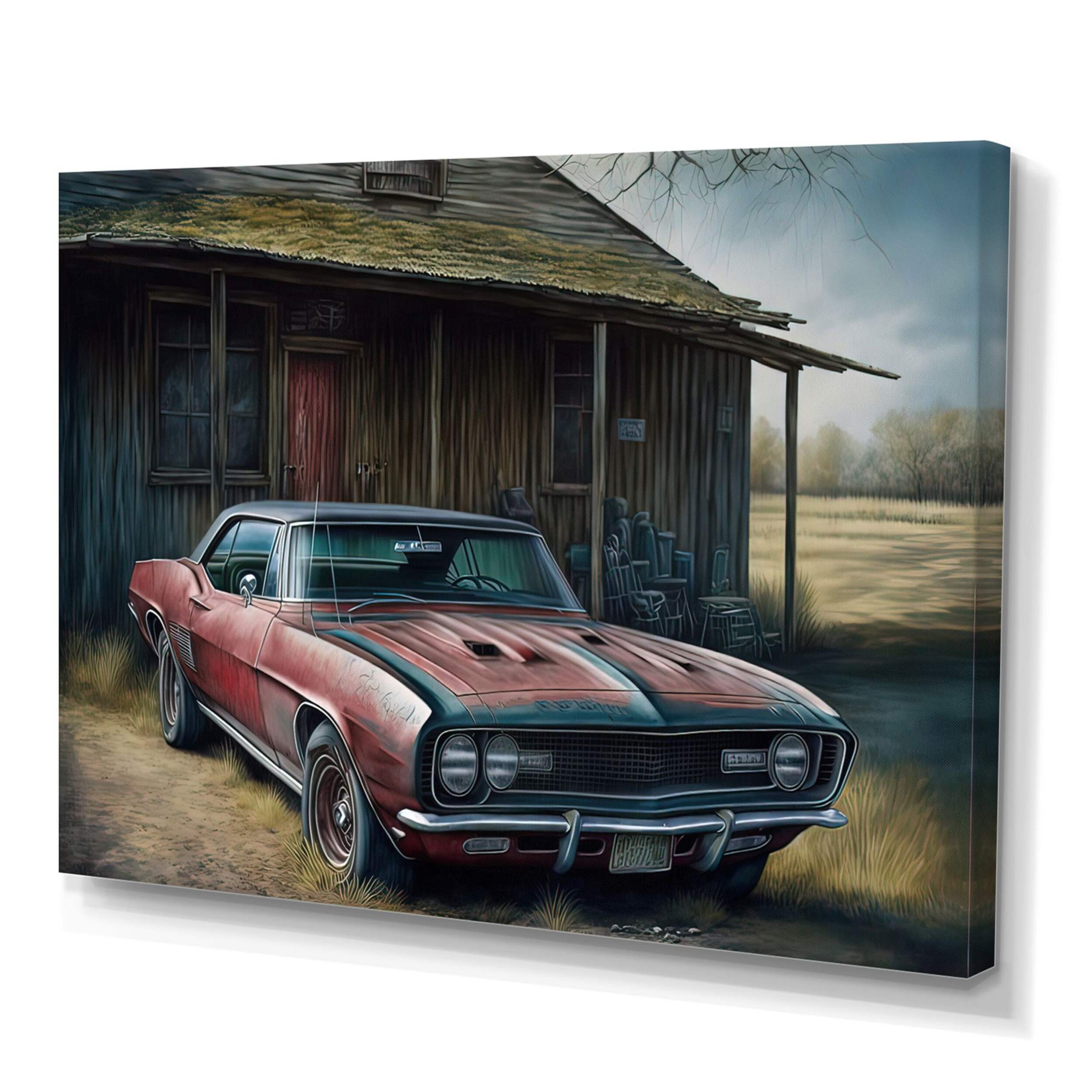 Designart Camero In Barn III Canvas Wall Art, 40-in x 30-in Front_Three_Fourths_Angled_Left