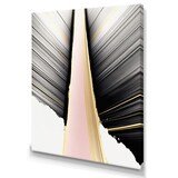 Designart Minimalism Pink And Gold Cubic Fusion VIII Canvas Wall Art, Gold, 24-in x 12-in Front_Three_Fourths_Angled_Left