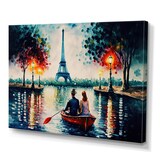 Designart Romantic Evening On A Small Boat IV Canvas Wall Art, 32-in x 24-in Front_Three_Fourths_Angled_Left