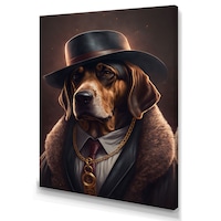Designart Mafia Dog II Canvas Wall Art, 30-in x 40-in Front_Three_Fourths_Angled_Left