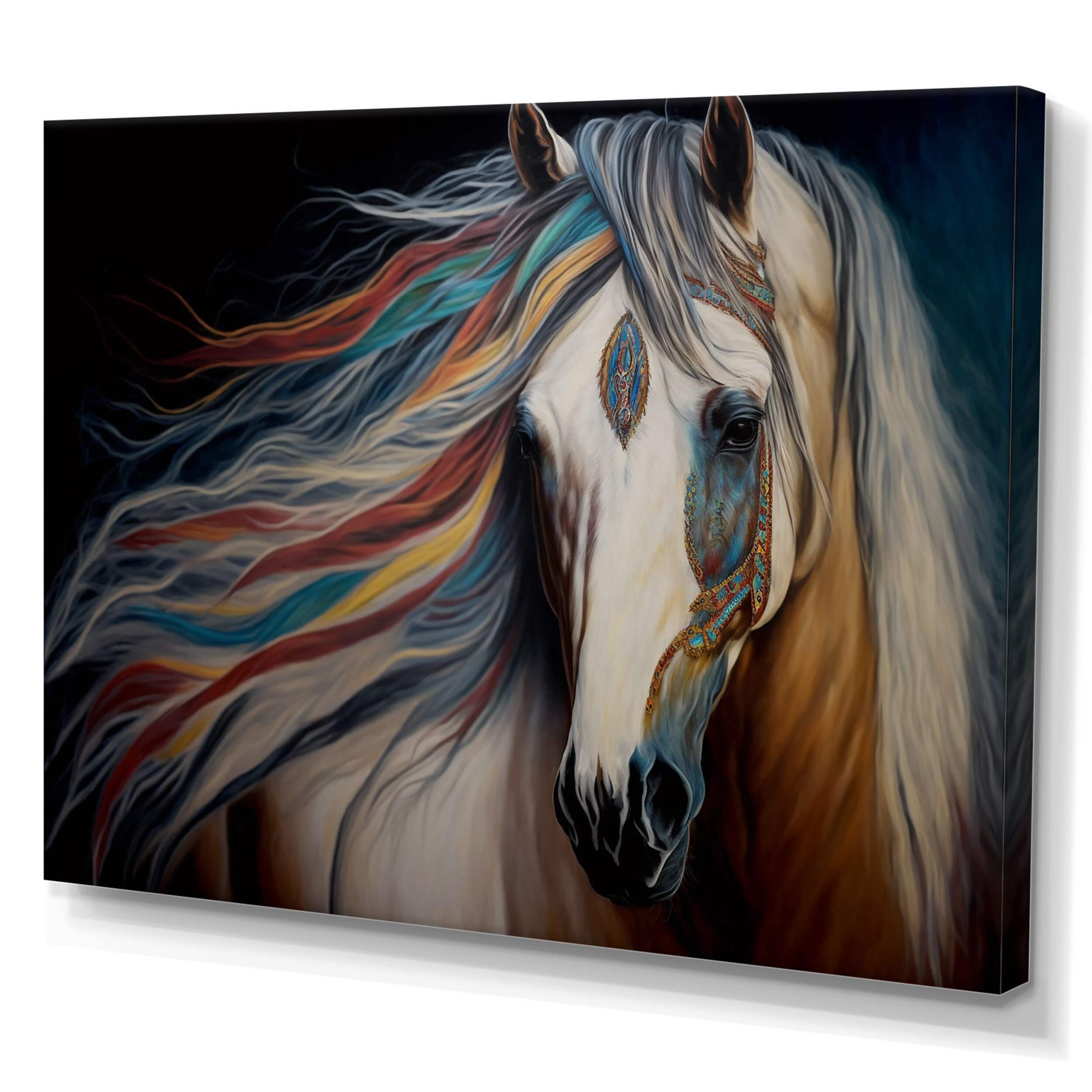 Toile murale Designart Horse with Colourful Mane I, 20 x 12 po Front_Three_Fourths_Angled_Left