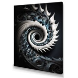 Designart Blue & White Stained Liquid Glass I Canvas Wall Art, 12-in x 20-in Front_Three_Fourths_Angled_Left