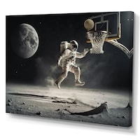 Designart Easy 2 Point On The Moon I Canvas Wall Art, 32-in x 24-in Front_Three_Fourths_Angled_Left