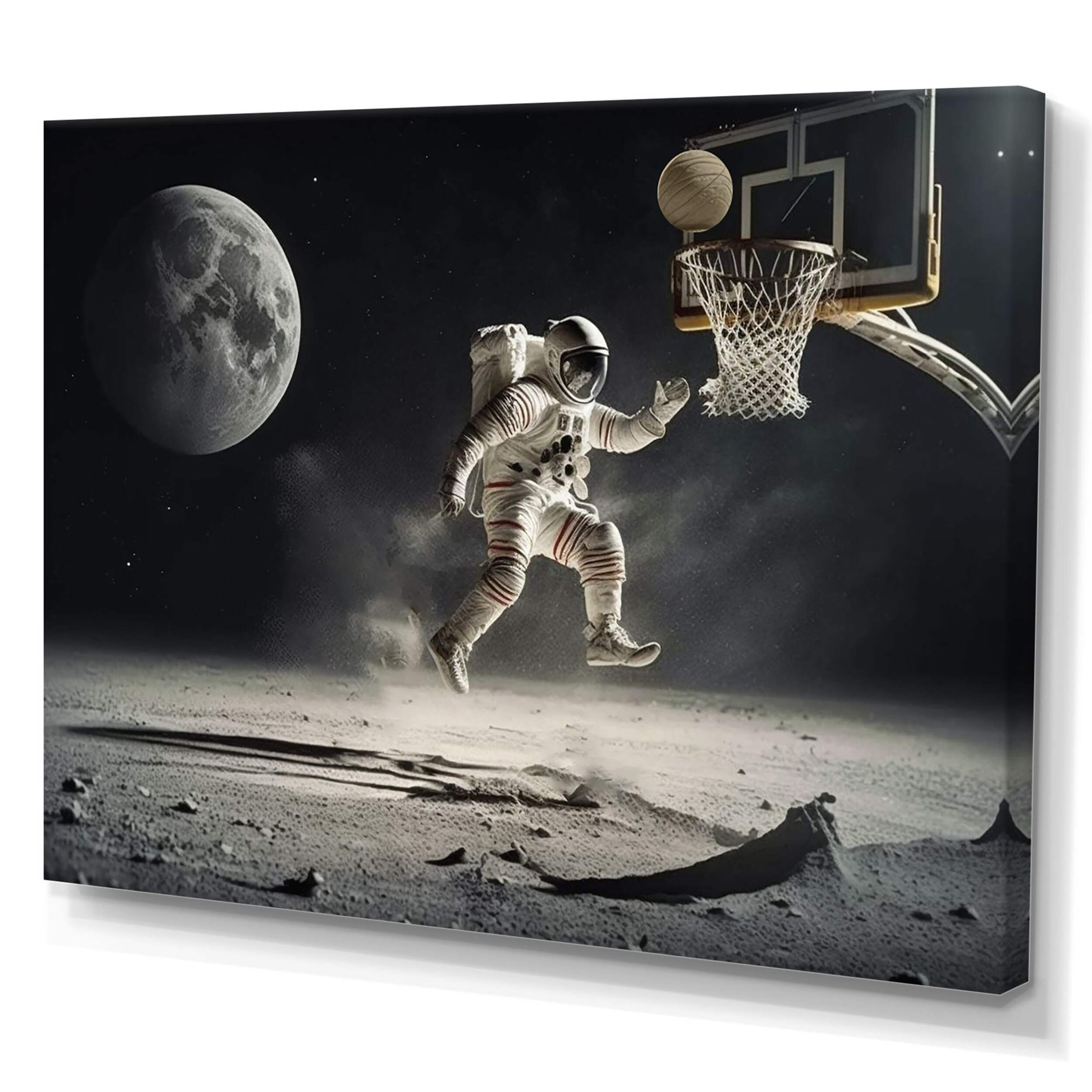 Toile murale Designart Easy 2 Point On The Moon I, 32 x 24 po Front_Three_Fourths_Angled_Left