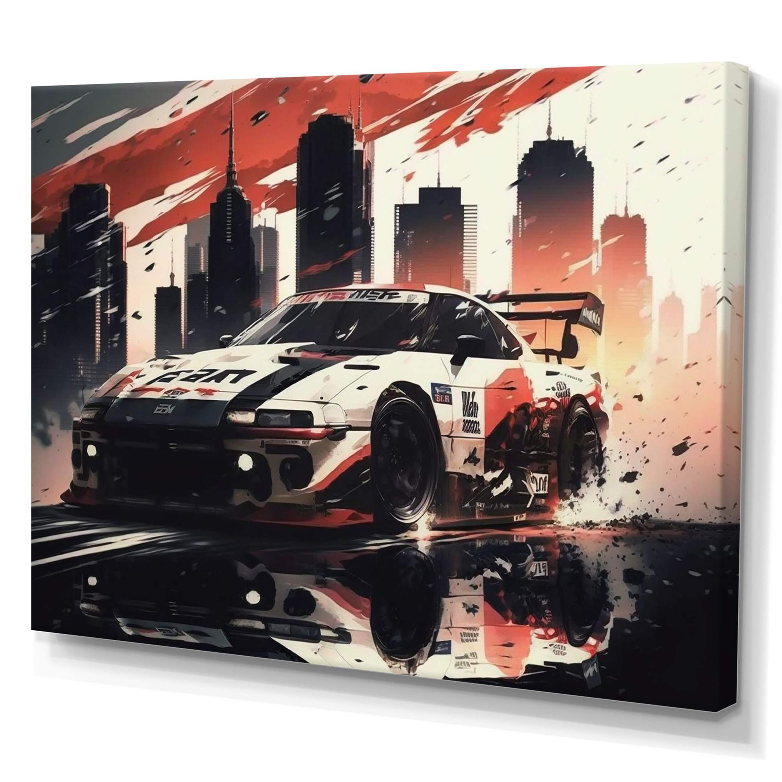 Toile Designart Tokyo Japan Driving Car III, 20 x 12 po Front_Three_Fourths_Angled_Left