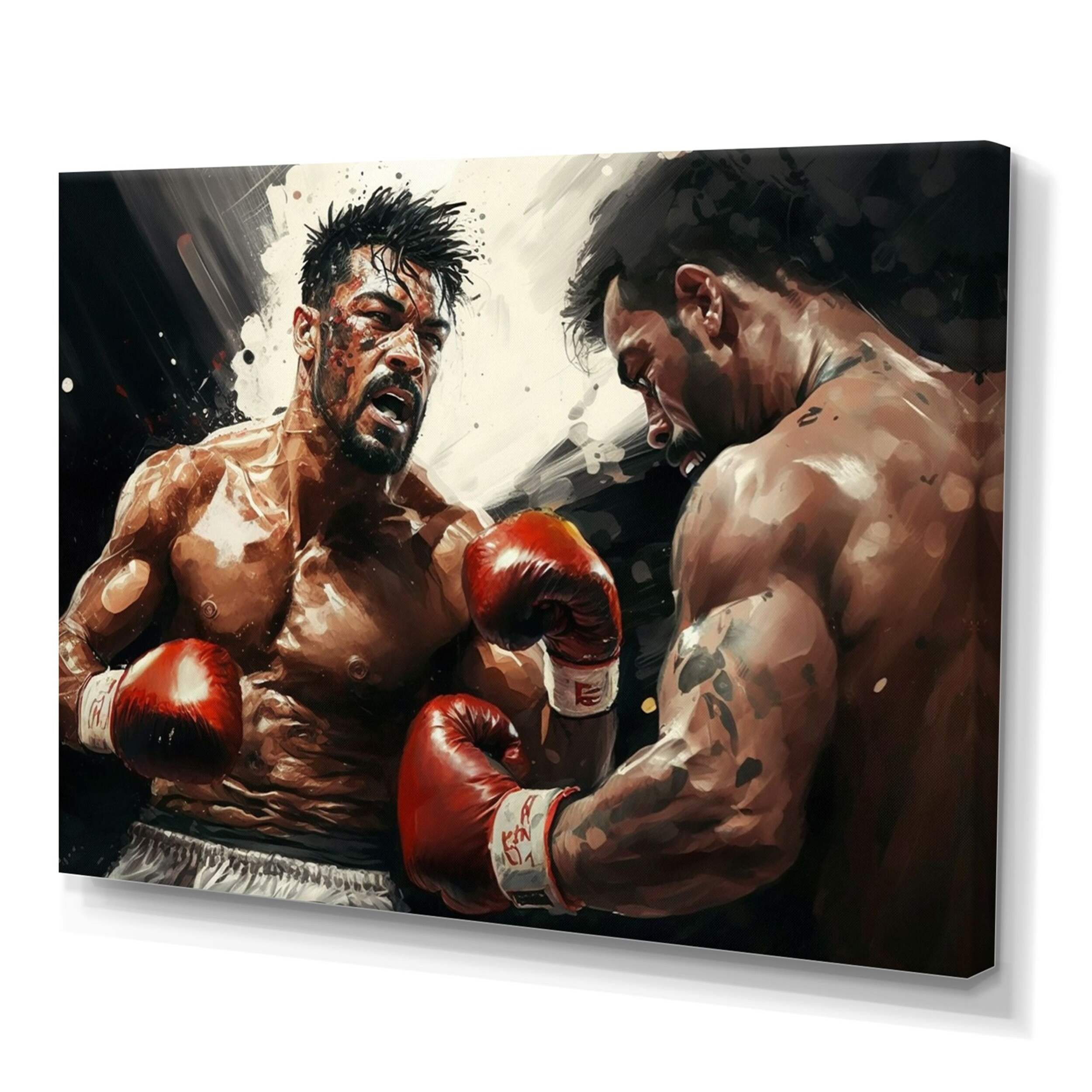 Designart Boxers In Match I Canvas Wall Art, 32-in x 24-in Front_Three_Fourths_Angled_Left
