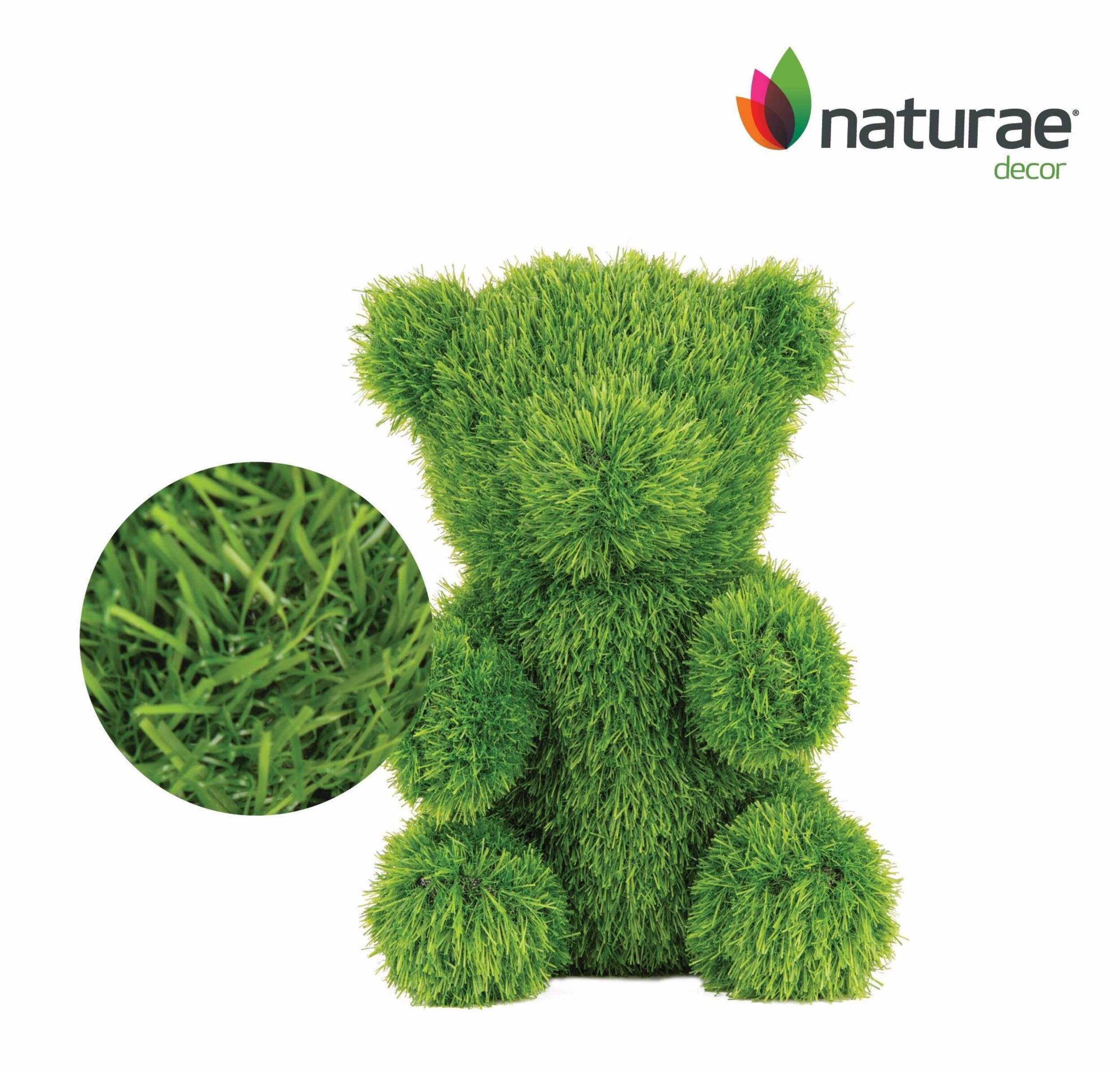 Naturae Decor Green Artificial Turf Topiary Bear, 13-in Composite_or_Mixed