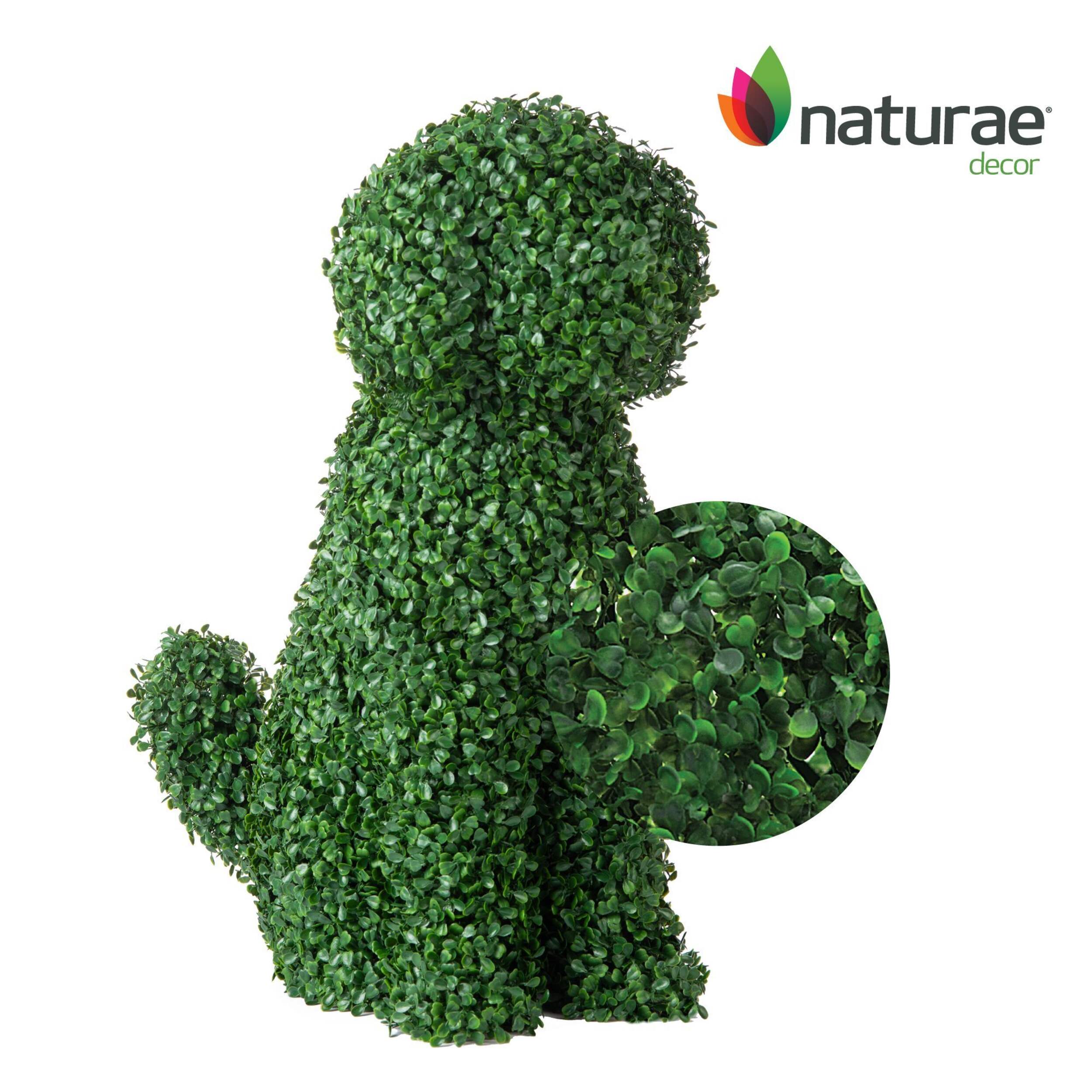 Naturae Decor Green Artificial Turf Boxwood Topiary Dog, 19-in Composite_or_Mixed