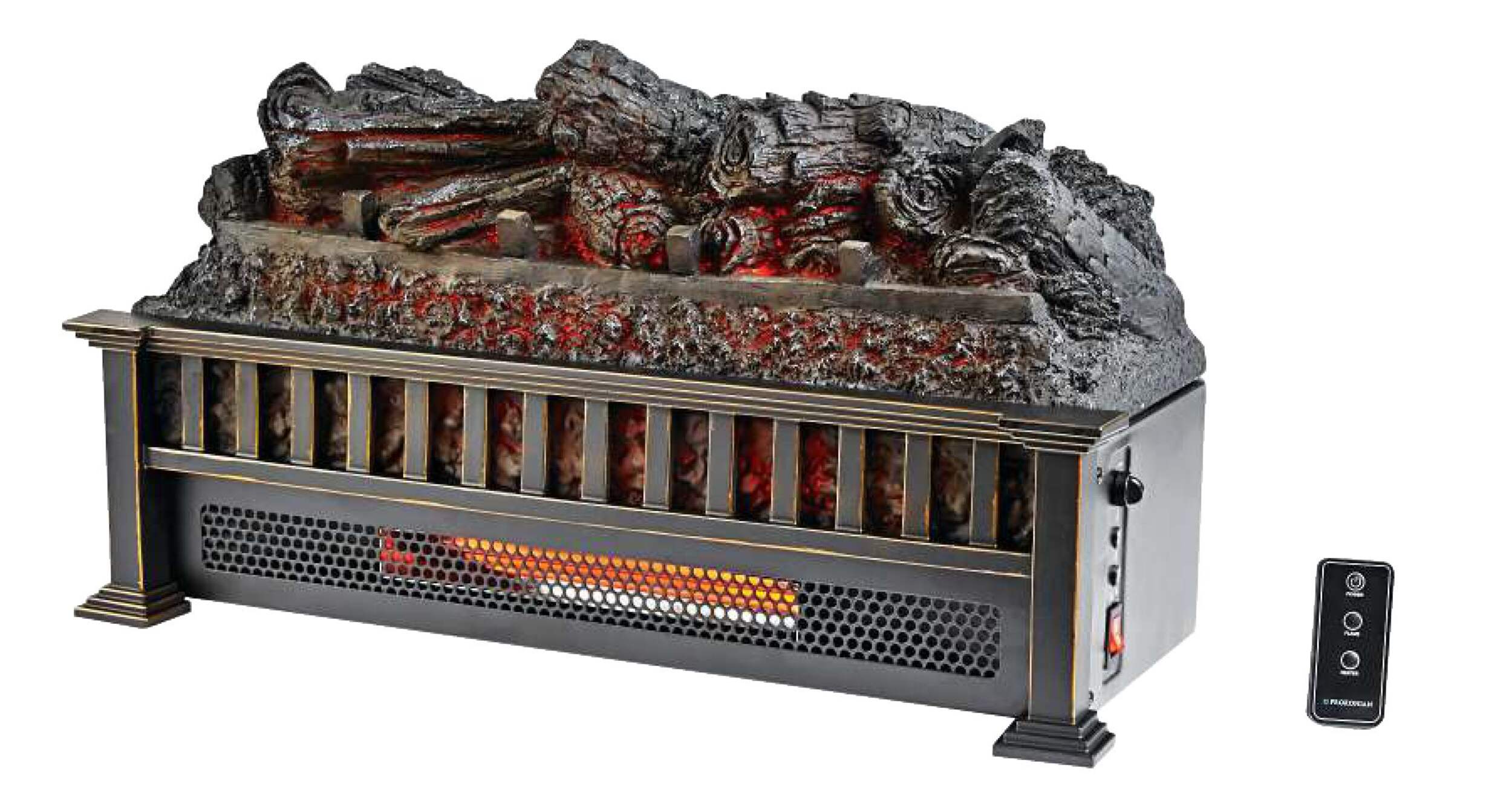Bûches de foyer électrique Komodo avec télécommande, 23 po, 1 500 W, noir Composite_or_Mixed
