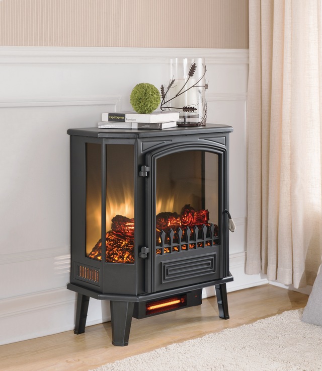 Panoramic Freestanding Electric Fireplace Stove, 23.5in, 1500W