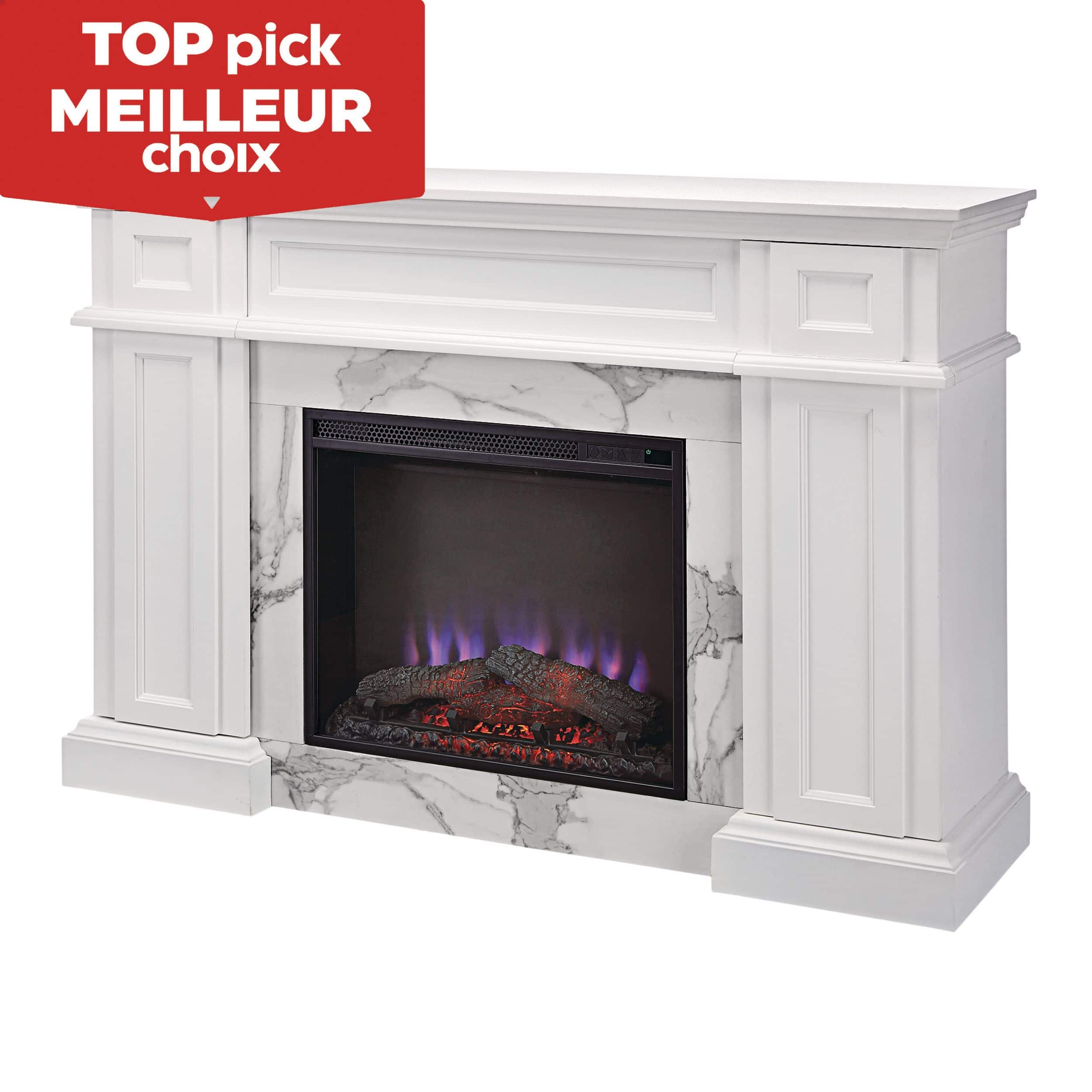 CANVAS Marseille Mantle Fireplace, 54-in, 1500W, Includes Remote