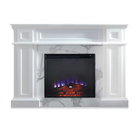CANVAS Marseille Electric Fireplace, 54-in, 1400W, Includes Remote Control, White