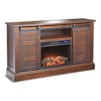 CANVAS Eastwood Electric Fireplace TV Stand, 60-in, 1500W, Includes Remote Control, Brown