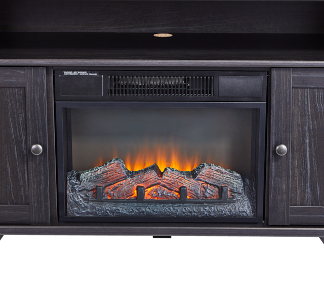 For Living Hamilton Electric Fireplace TV Stand, 44.5in, 1500W, Brown