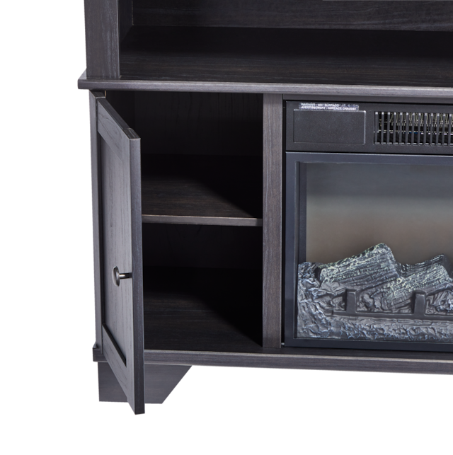 For Living Hamilton Electric Fireplace TV Stand, 44.5in, 1500W, Brown