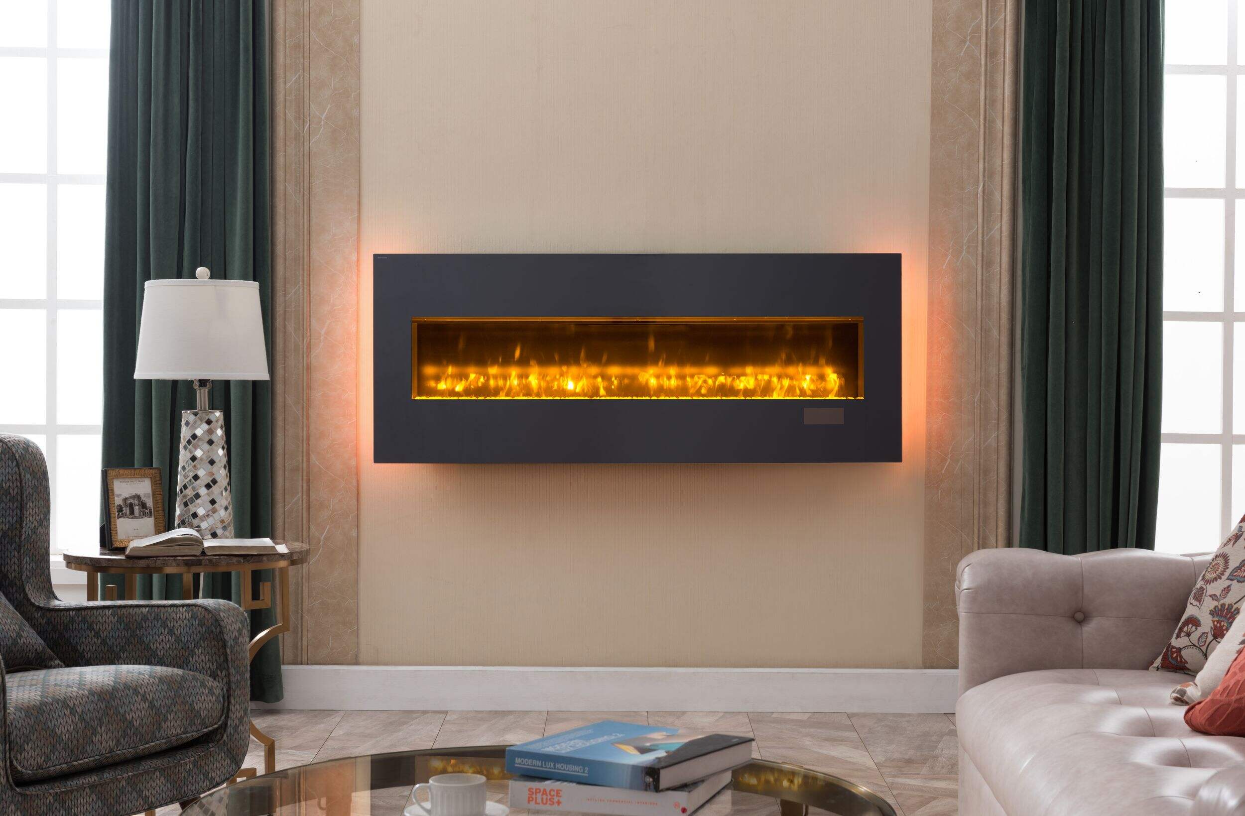 Soho Electric Wall Mount Fireplace Front_Flat