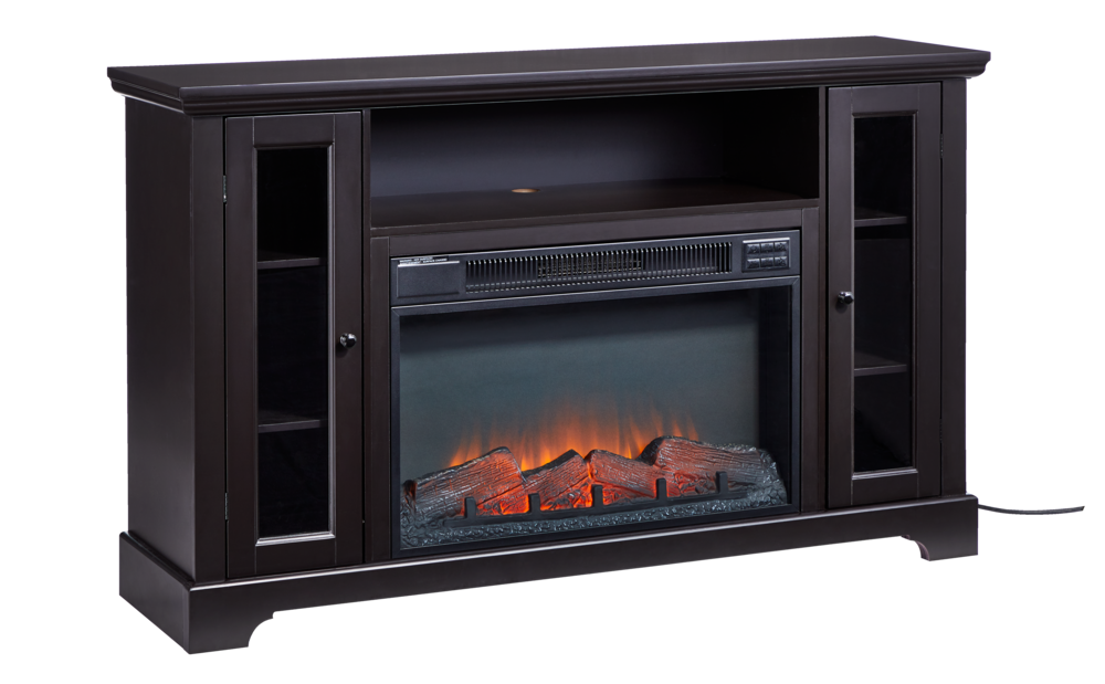 CANVAS Kingwood Media Electric Fireplace TV Stand, 57-in, 1500W, Includes  Remote Control, Brown Canadian Tire