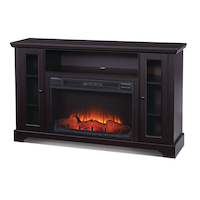 CANVAS Kingwood Media Electric Fireplace TV Stand, 57-in, 1500W, Includes Remote Control, Brown