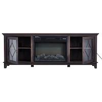 CANVAS Lotus Media Electric Fireplace TV Stand, 67-in, 1500W, Includes Remote Control, Brown