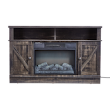 Meuble pour téléviseur avec foyer électrique multimédia Kerry, 44,5 po, 1 500 W, brun Front_Flat