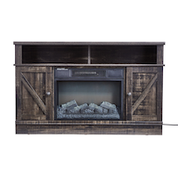 Kerry Media Electric Fireplace TV Stand, 44.5-in, 1500W, Brown