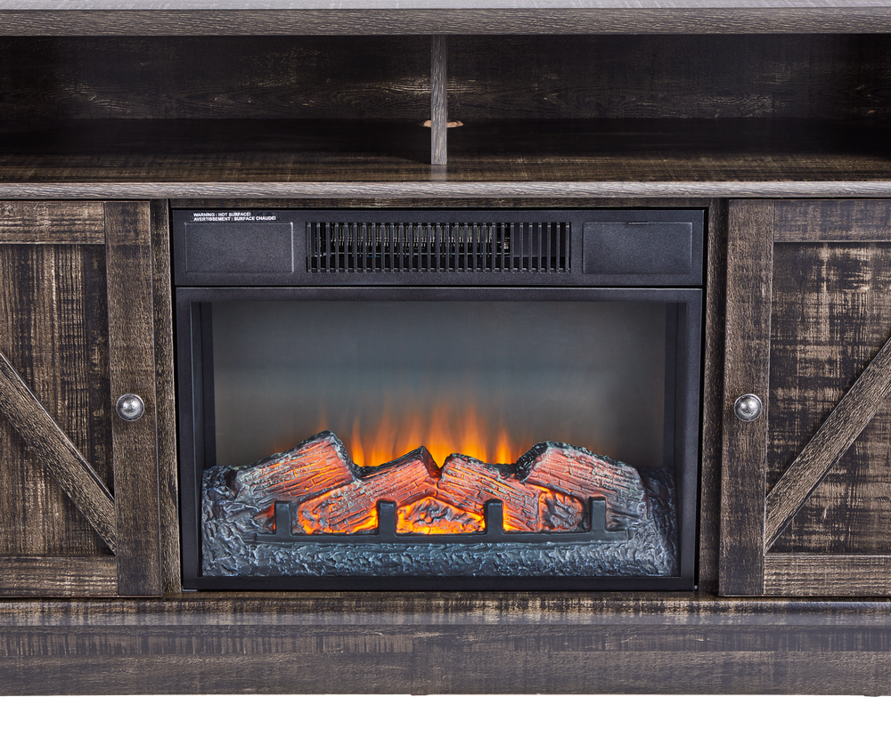 Meuble pour téléviseur avec foyer électrique multimédia Kerry, 44,5 po