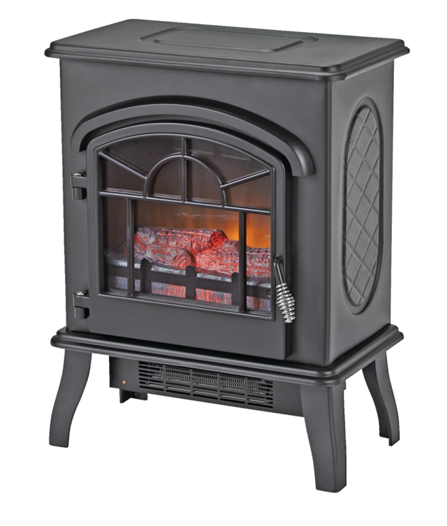 Komodo Freestanding Electric Fireplace Stove, 17.5in, 1400W, Realistic