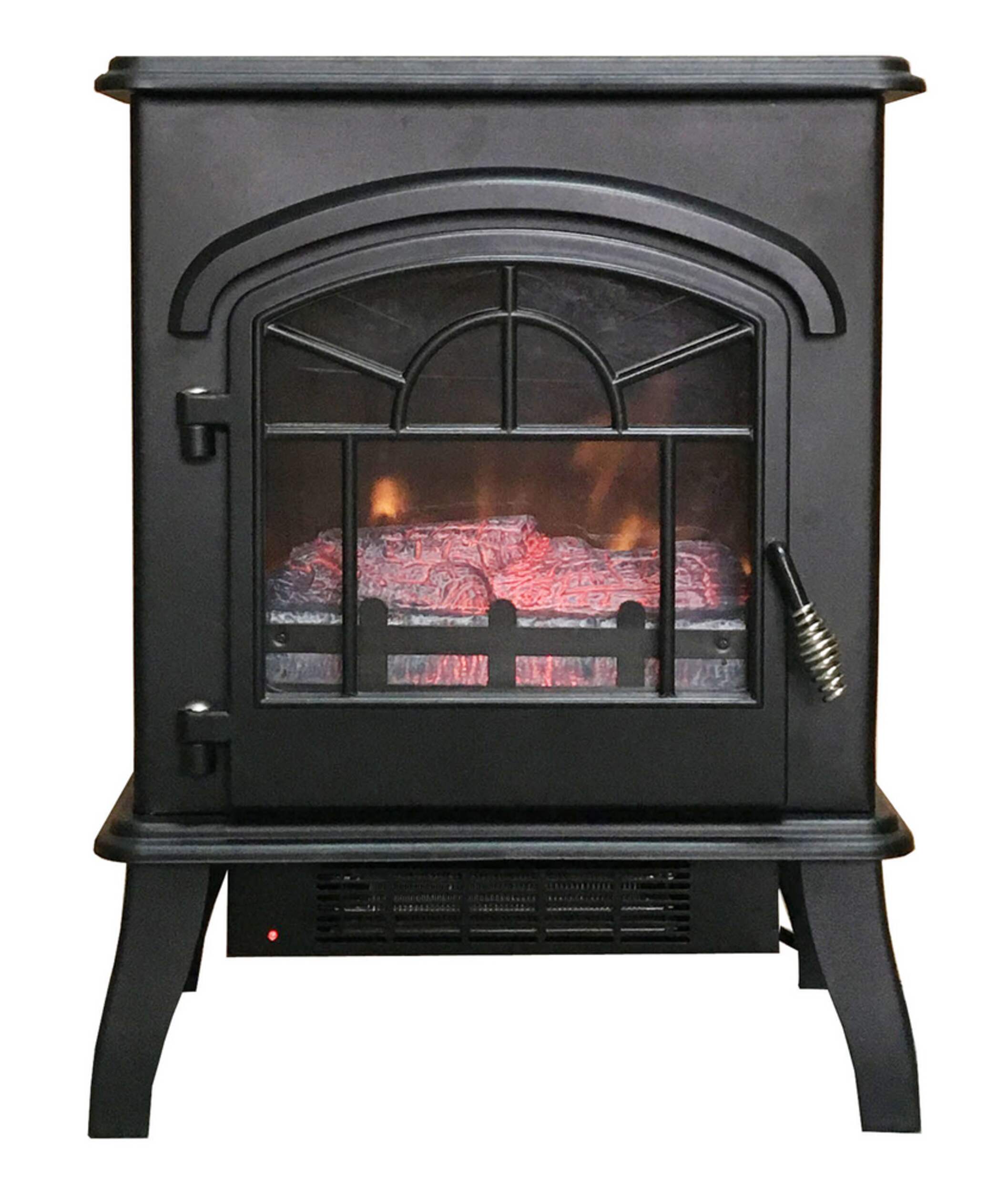 Komodo Freestanding Electric Fireplace Stove, 17.5in, 1400W, Realistic