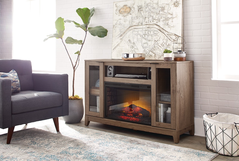 Meuble pour téléviseur avec foyer électrique multimédia CANVAS Kinney