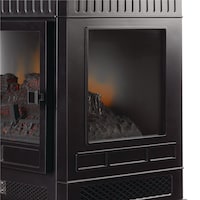 For Living 3-Side Freestanding Electric Fireplace Stove, 25-in, 1400W, Includes Remote Control, Black