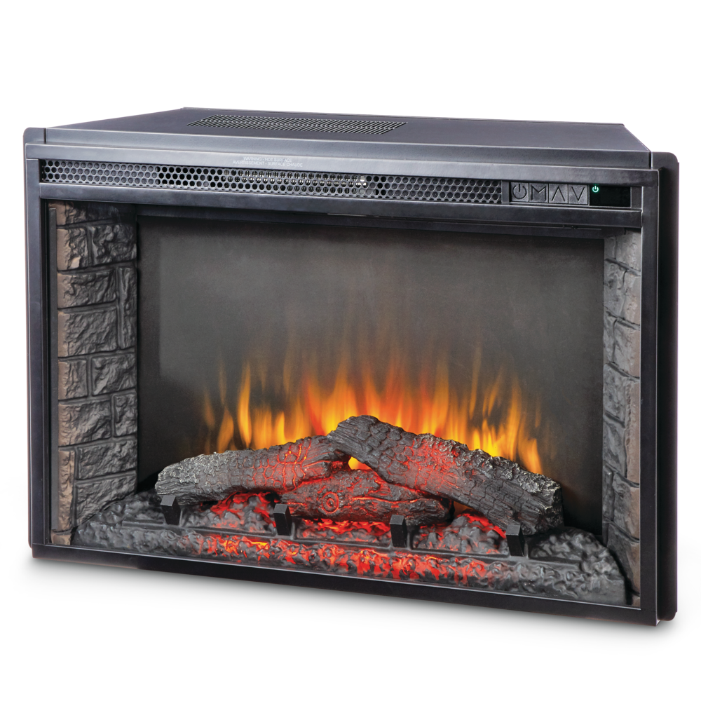 For Living Electric Fireplace Insert, 28in, 1400W, 5level LED flame settings, Includes Remote