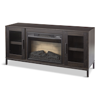 CANVAS Canmore Media Console Electric Fireplace TV Stand with Fireplace, 54-in, 1400W, Brown