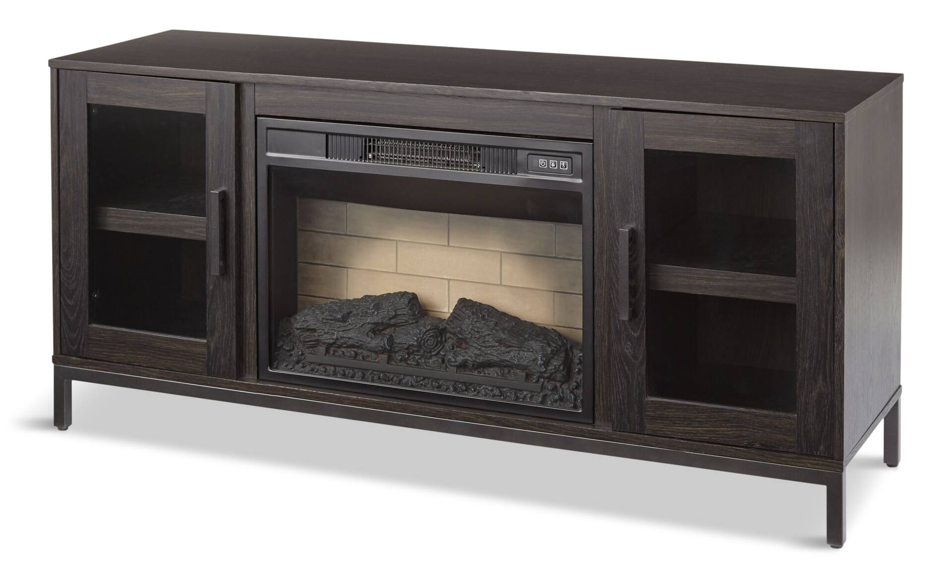 Electric　Canadian　Remote　Console　TV　1400W,　Brown　Control,　Stand,　Fireplace　Includes　54-in,　CANVAS　Media　Canmore　Tire