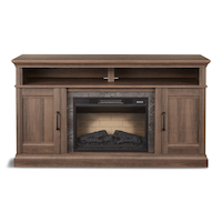 CANVAS Abbotsford Media Console Electric Fireplace TV Stand, 60-in, 1400W, Includes Remote Control, Brown
