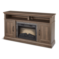 CANVAS Abbotsford Media Console Electric Fireplace TV Stand, 60-in, 1400W, Includes Remote Control, Brown