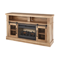 CANVAS Hanover Media Electric Fireplace TV Stand, 58-in, 1400W, Includes Remote Control, Brown