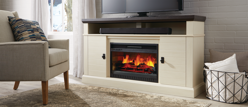Canvas Ashcroft Media Console Electric Fireplace Tv Stand 60 In 1400w Includes Remote Control White Canadian Tire Canvas Ashcroft Media Console Electric, Tv Stand With Fireplace White 60