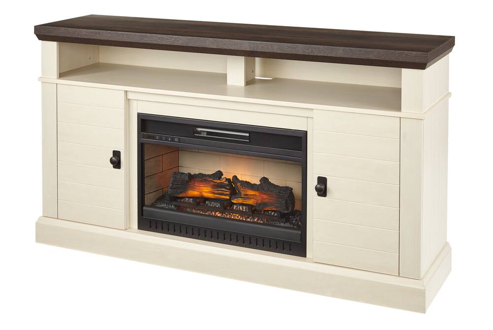 Canvas Ashcroft Media Console Electric Fireplace Tv Stand 60 In 1400w Includes Remote Control White Canadian Tire - Home Decorators Collection Fireplace Instructions