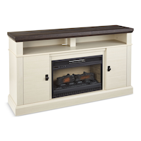 CANVAS Ashcroft Media Console Electric Fireplace TV Stand, 60-in, 1400W, Includes Remote Control, White